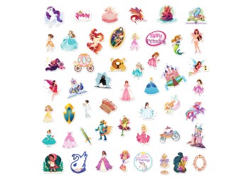 50 stuk sprookje prinses Cartoon stickers voor kinderen en volwassenen Beloningsstickers Journal Laptop Telefoon Stickers